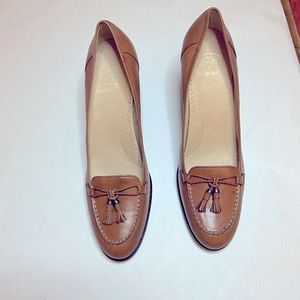 Circa Joan & David medium brown leather shoe for women size 12M, 3 1/2 inch heel
